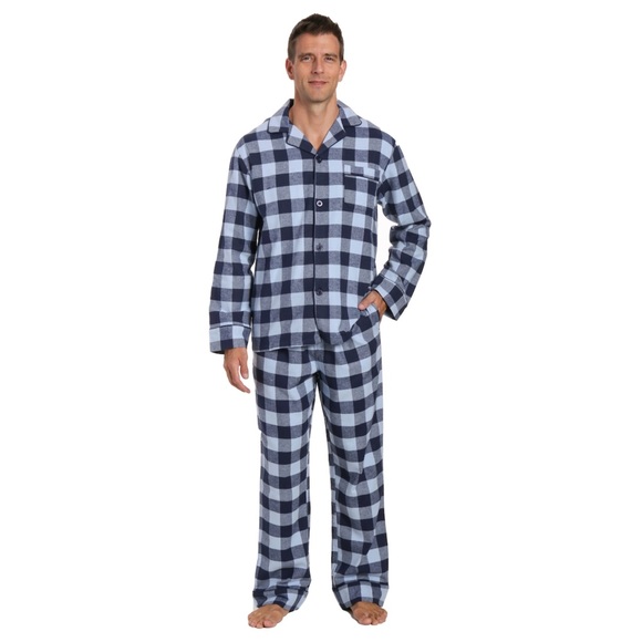 Noble Mount Mens 100% Cotton Flannel Pajama Set - Picture 3 of 3